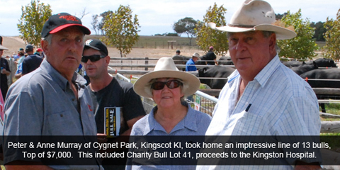 Peter & Anne Murray of Cygnet Park took home an impressive line of 13 bulls.