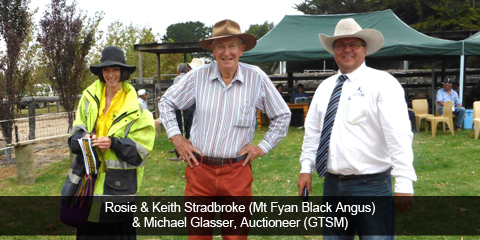 Rosie & Keith Stadbroke (Mt Fyan Black Angus) & Michael Glasser, Auctioneer